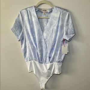 Open Edit Wrap Bodysuit with Cap Sleeves NWT